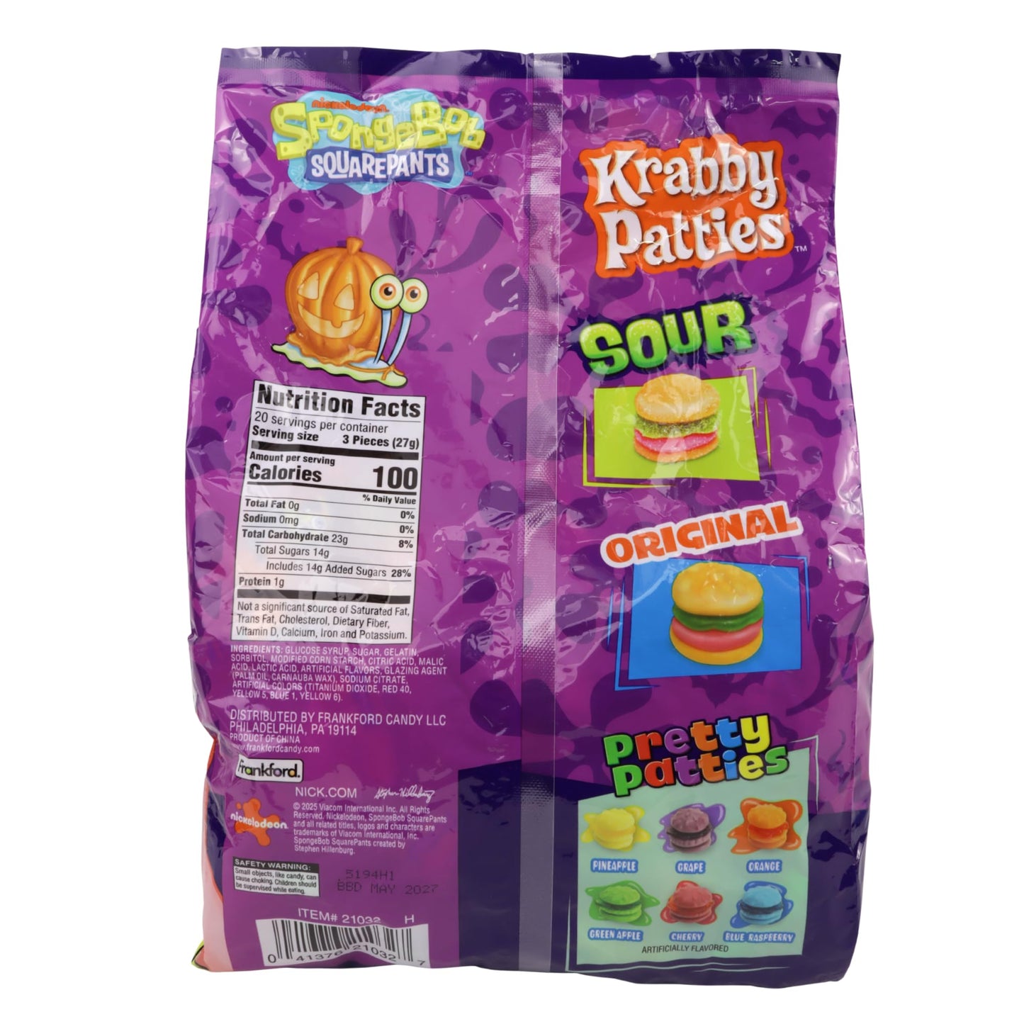 Bulk Krabby Patties Halloween Gummy Mix, Individually Wrapped Trick or Treat Candy, 60 Pieces Total, 19.05 Ounces