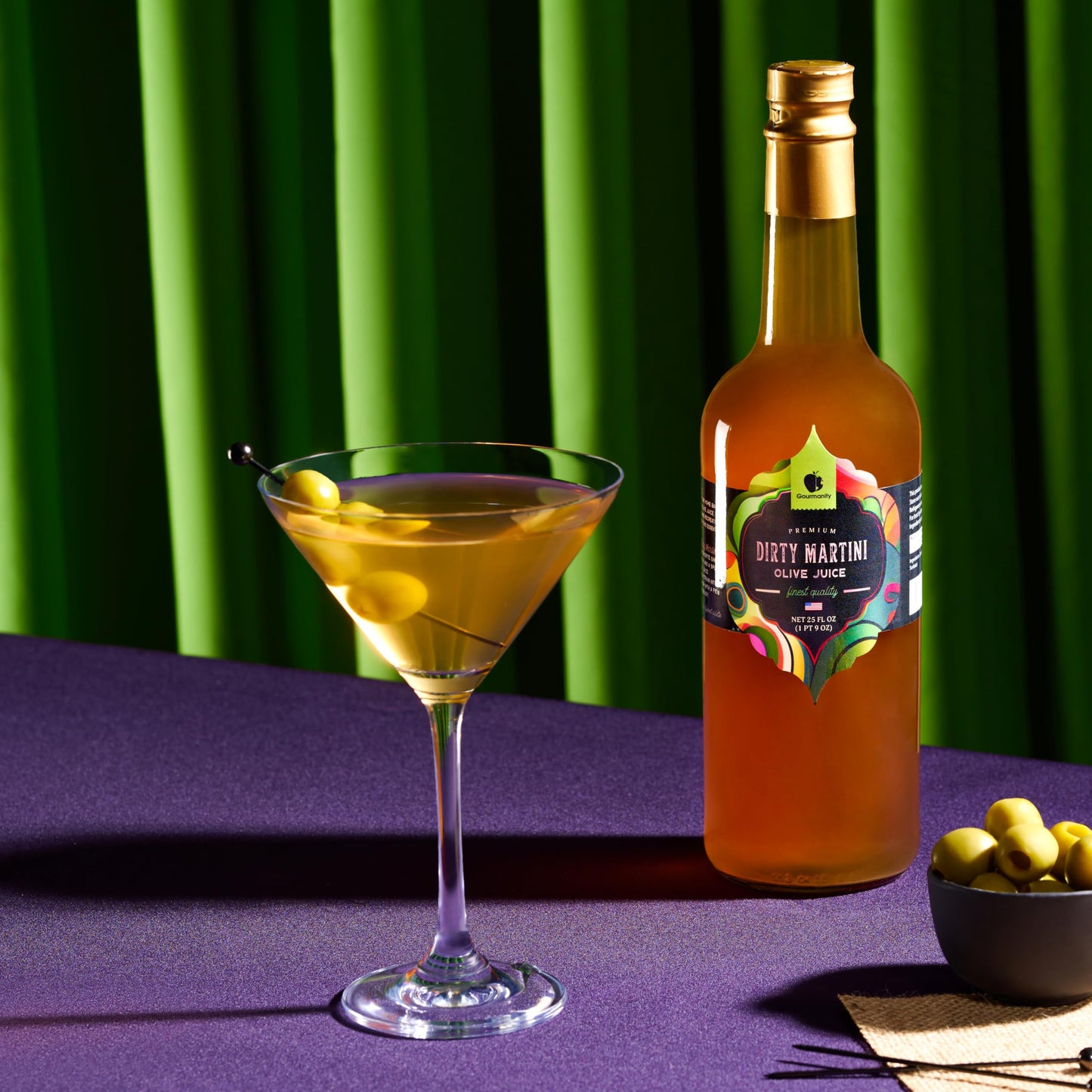 Gourmanity Olive Juice for Martinis, Premium Olive Brine, 25 Fl Oz (Pack of 2)