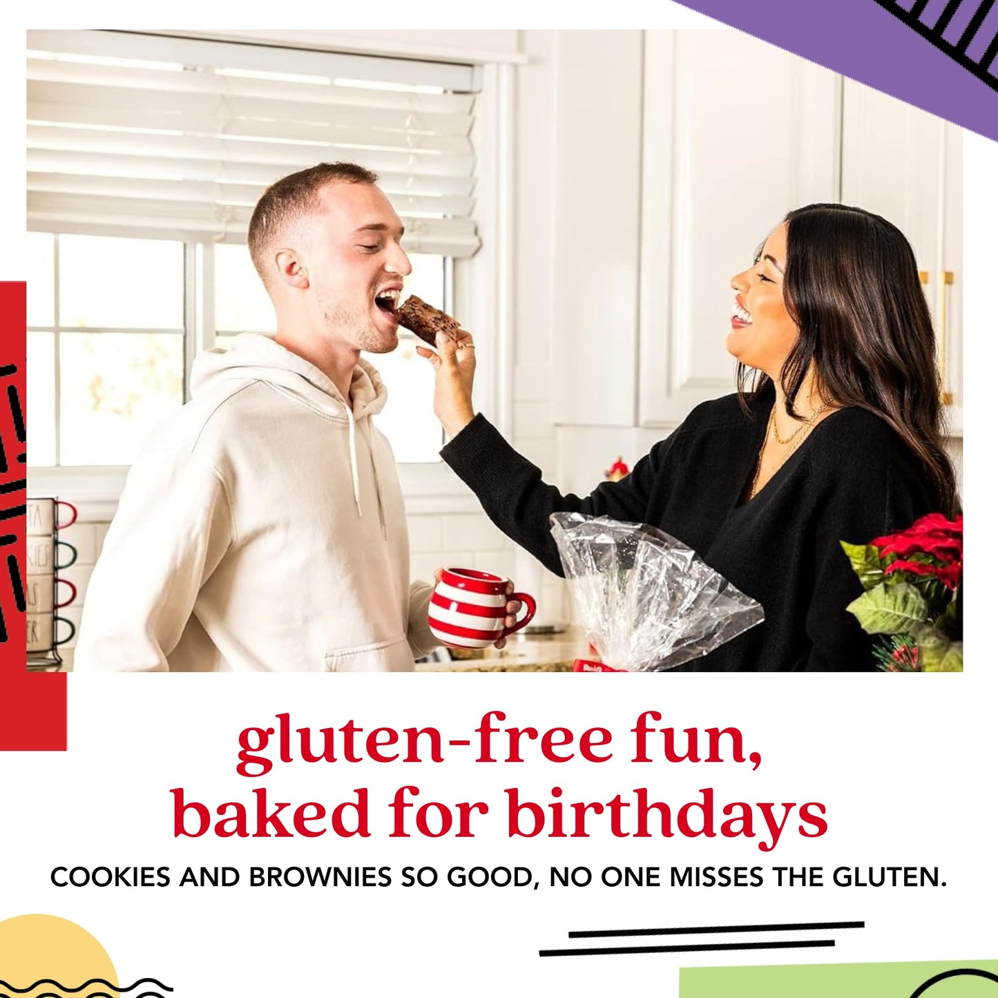 Davids Cookies Happy Birthday Gift Sampler Tin - Crunchy Gourmet Cookies - Bakery Snack Gift for Birthdays  Celebrations and Special Occasions - Gluten-Free Cookies & Brownies