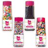 Cake Mate Holiday Christmas Sprinkles 4-Pack - Rainbow Nonpareils, Chocolate Flavored, Flower Decors & Rainbow Jimmies - Festive