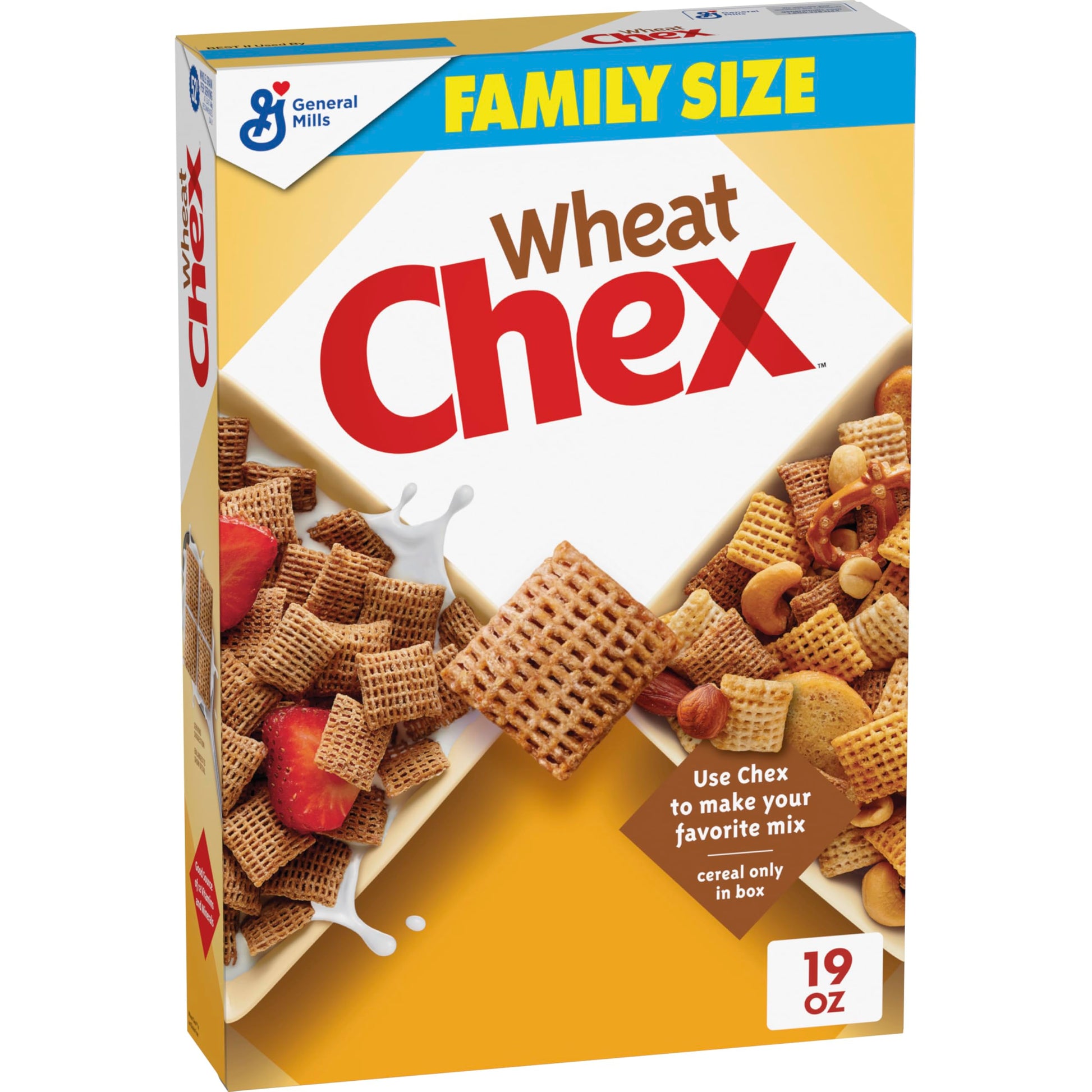 Wheat Chex Breakfast Cereal, Homemade Chex Mix Ingredient, Family Size, 19 oz