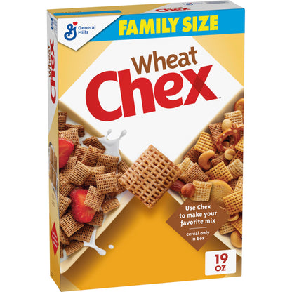 Wheat Chex Breakfast Cereal, Homemade Chex Mix Ingredient, Family Size, 19 oz