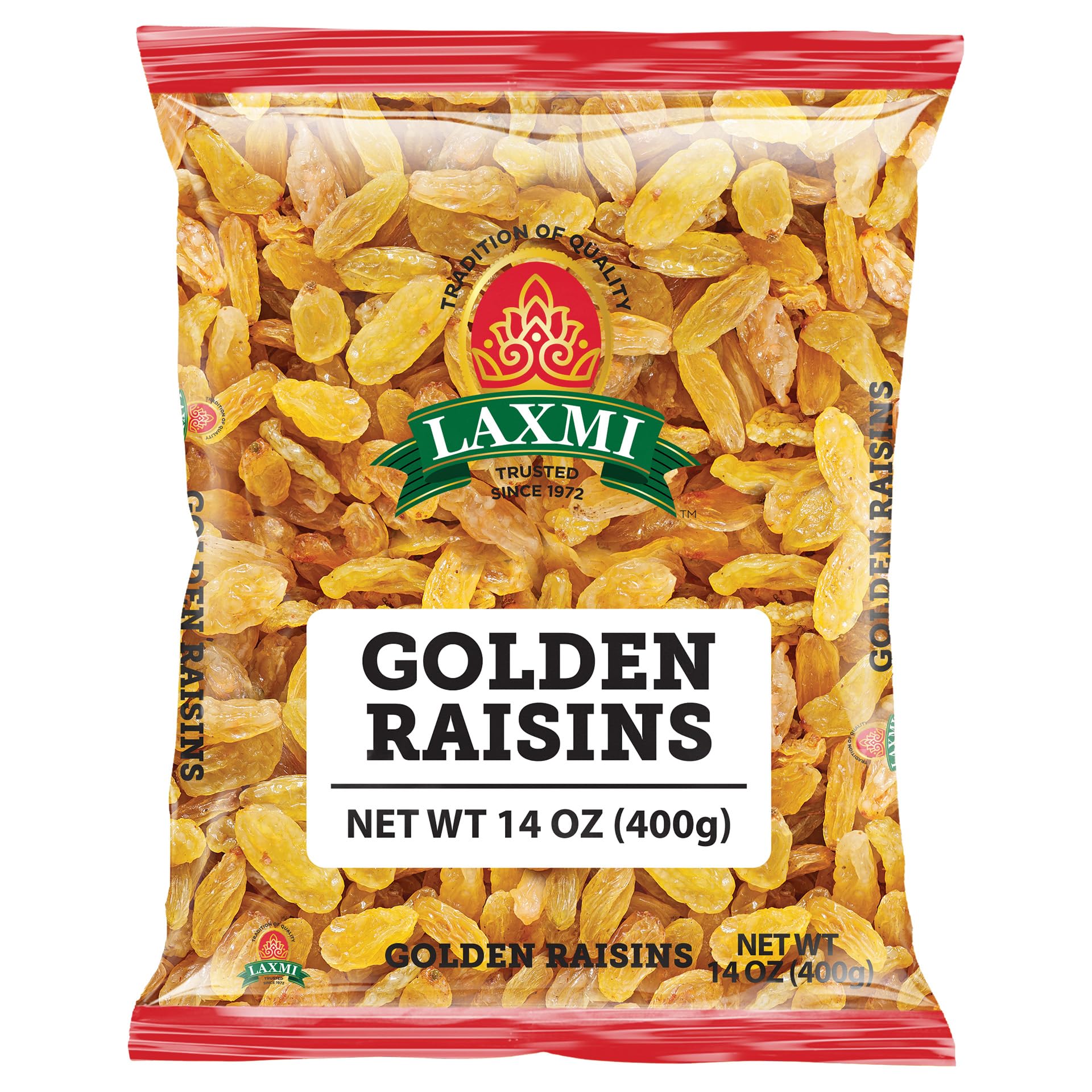 Laxmi All-Natural Sweet Gold Raisins - 400 Gms, Premium Quality Dried Fruit, Ideal for Snacking and Baking