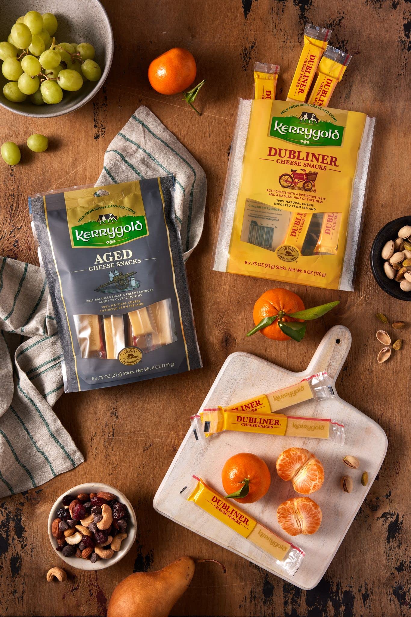 Kerrygold Grass-fed Aged Irish Cheddar Cheese Sticks, 6 OZ