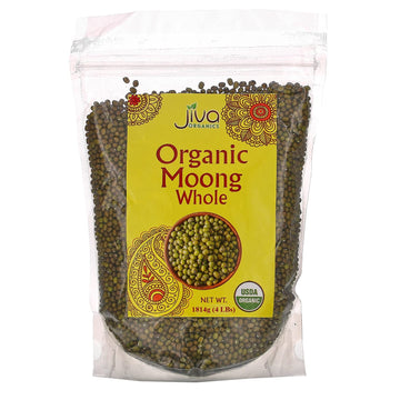 Jiva Organics Organic Mung Beans Whole 4 Lb Large Bag - Green Moong Bean
