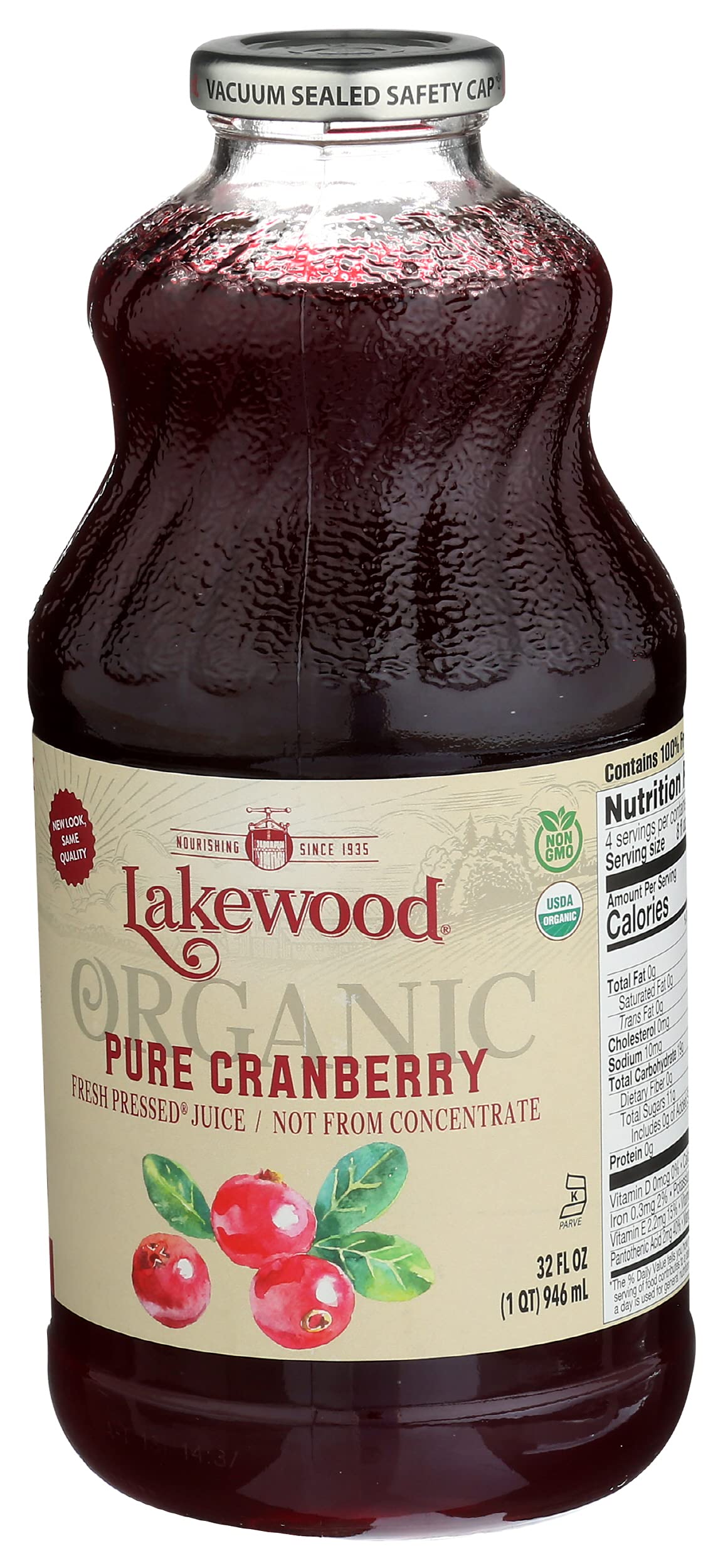 Lakewood Organic Cranberry Juice, 32 Fl Oz