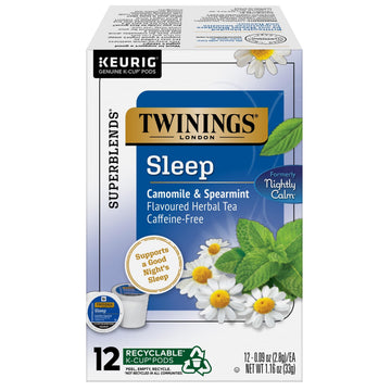Twinings Sleep Tea K-Cup Pods, Nightly Calm, 12 Count (Pack of 6) - Compatible with Keurig