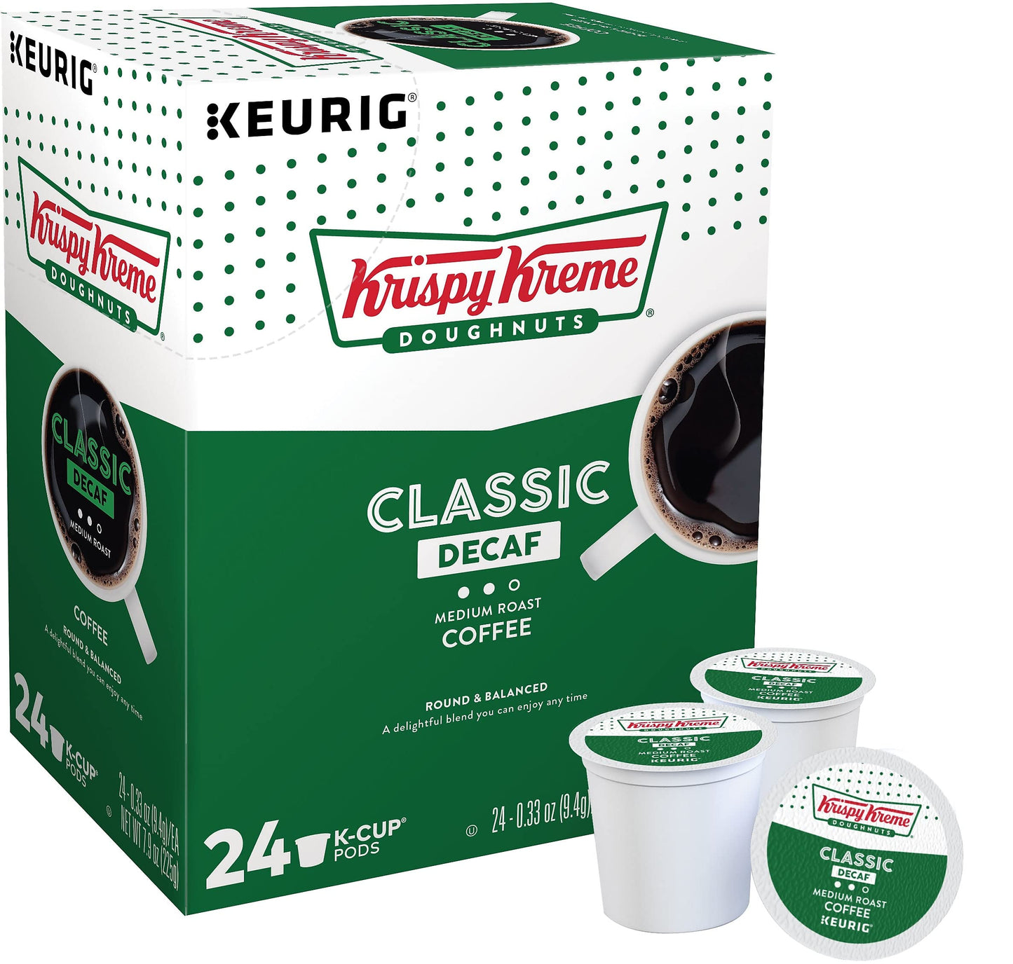 Krispy Kreme Doughnuts Decaf K-Cup Portion Pack for Keurig malt-inspired, 24 Count