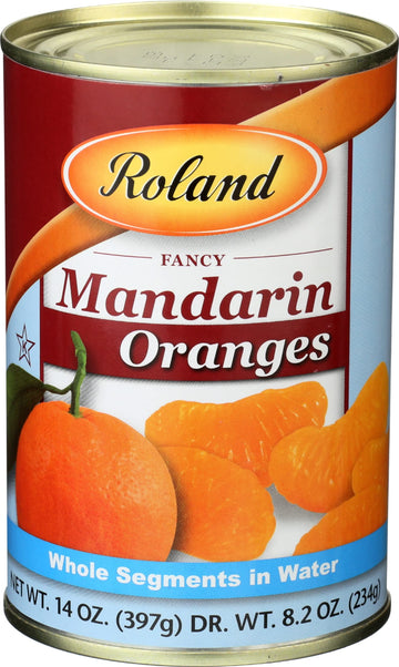 Roland Foods Fancy Whole Mandarin Orange Segments in Water, 14 Ounce Can, Pack of 1