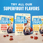 Blue Stripes Cacao Superfruit Gummies - Vegan Chewy Fruity Snack  No Sugar Added 100% Fruit Gummy  9 Essential Vitamins & Minerals  Natural Tropical Superfood - Mango & Cacao  3.2oz