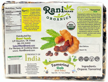 Rani Organic Tamarind Slabs (Imli Slabs) 14oz (400g) ~ All Natural | No added sugar | Vegan | Gluten Free | NON-GMO | Indian Ori