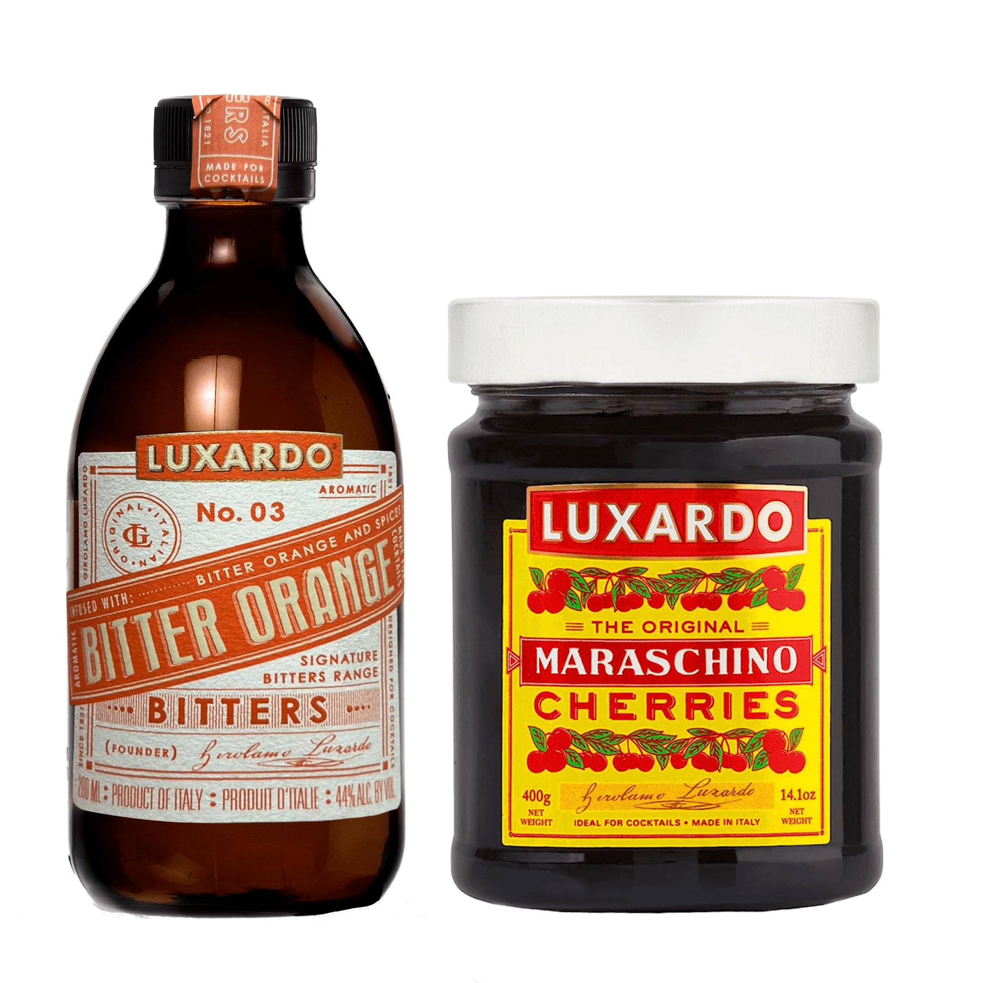 Luxardo Maraschino Cherry and Aromatic Bitters Variety Pack (Bitter Orange Bitter + Maraschino Cherry)