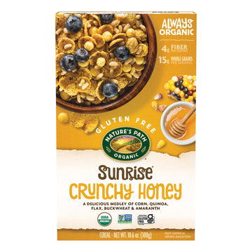 Nature'S Path Organic Sunrise Crunchy Honey Cereal, 10.6 Oz (Pack Of 1), Gluten Free, Non-Gmo