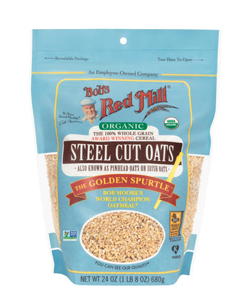 Bobs Red Mill Organic Steel Cut Oats, 24Oz (Pack Of 1) - Non Gmo, Whole Grain, Vegan, Kosher