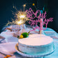 Arthsdite Cake Topper, Happy 10th Birthday Decoration, Pink Glitter, Medium, Plastic
