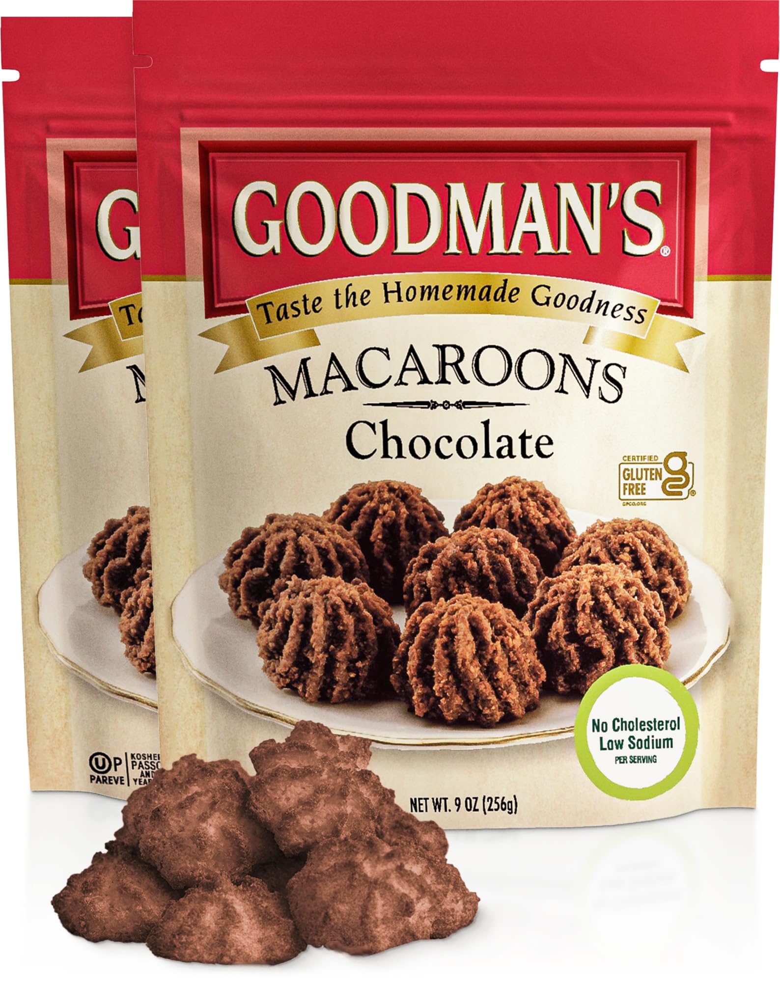 Goodmans Chocolate Chip Coconut Macaroons, 9oz (2 Pack) | Gluten Free Cookies | Soft & Chewy | Kosher for Passover