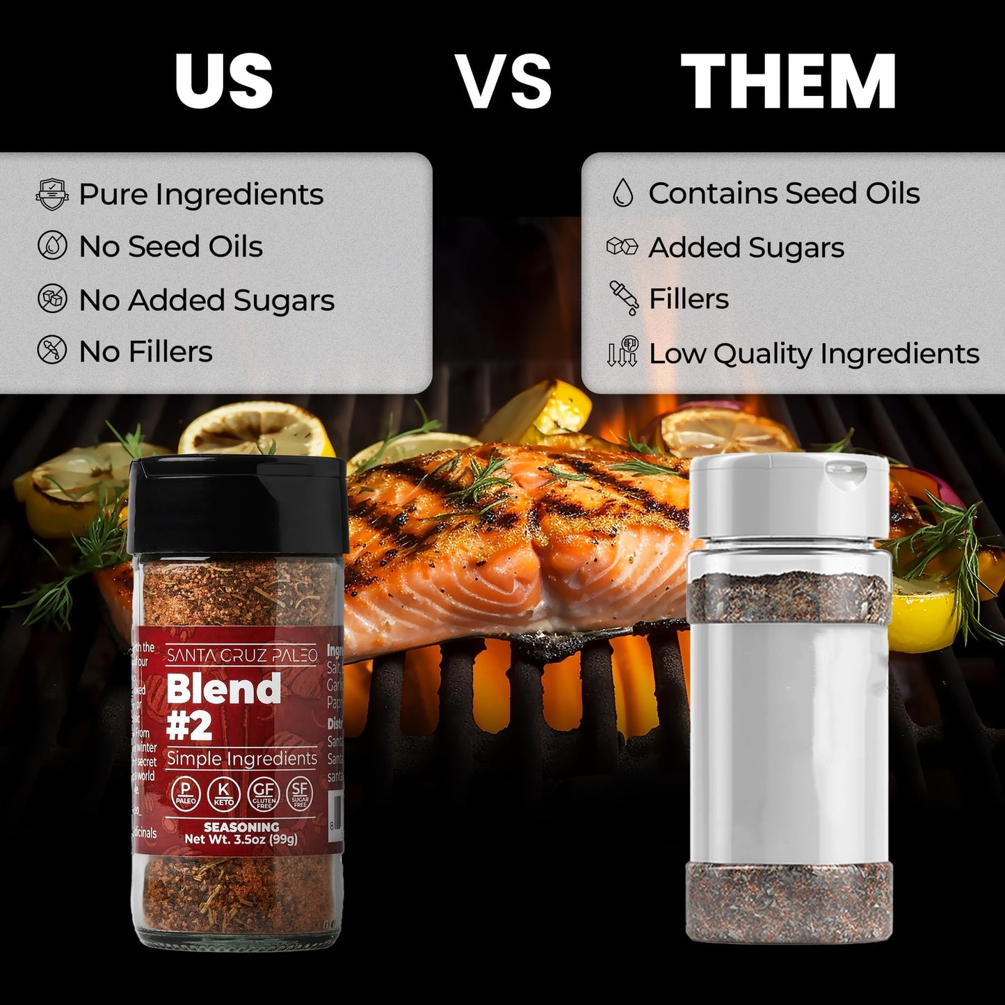 Santa Cruz Paleo Seasoning Blend #2, Sweet and Smoky Spice for Meat, 3.5 Oz Jar, Gluten Free, Keto, Paleo