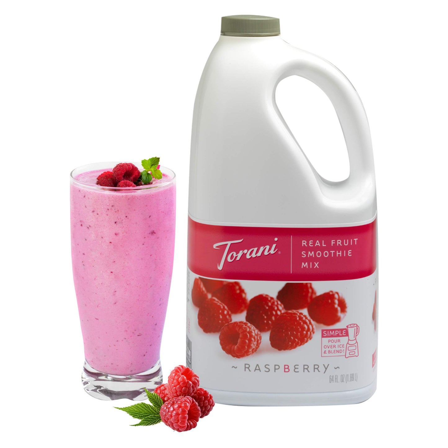 Torani Real Fruit Smootie Smoothie Mixes, Raspberry, 64 Ounce (Pack of 3)