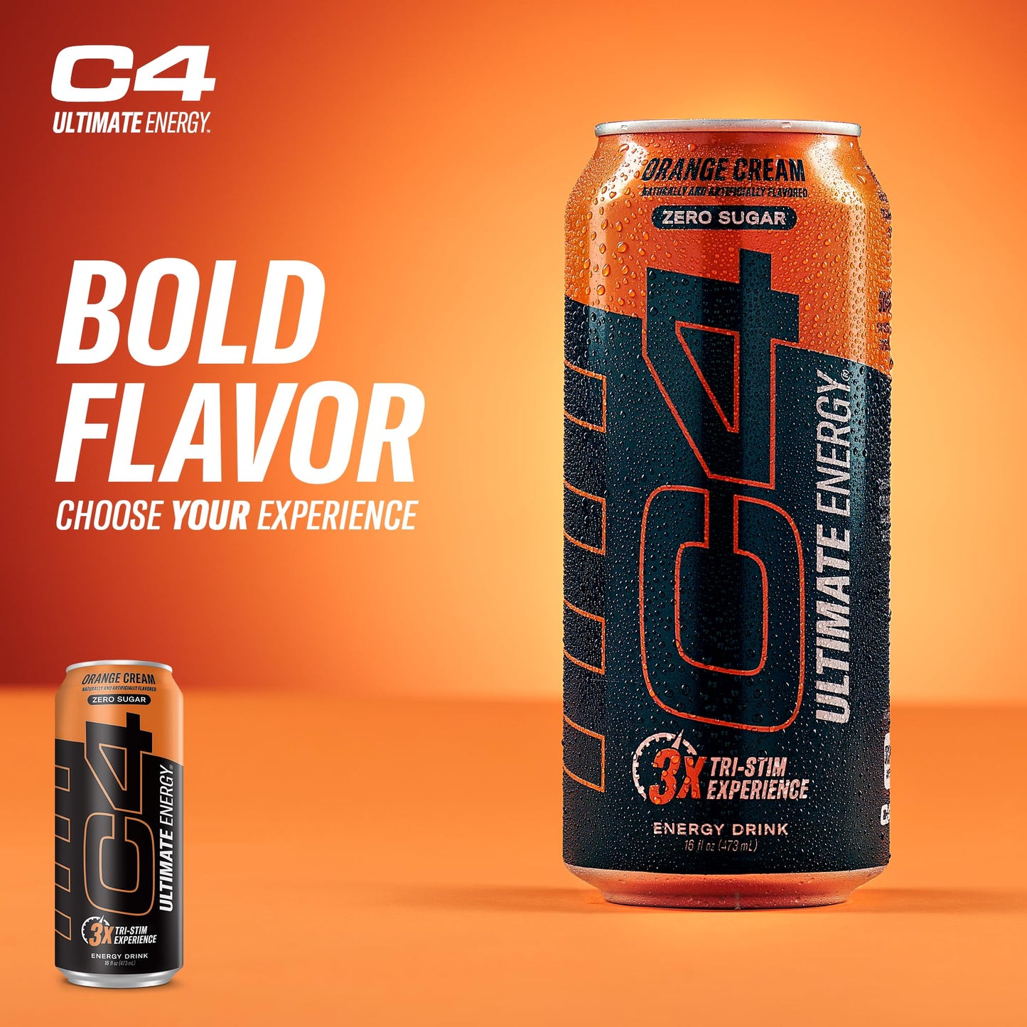 Cellucor C4 Ultimate Pre Workout Energy Drink, Sugar Free, 300mg Caffeine, Orange Cream, 16 Fl Oz (Pack of 12)