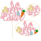 Gyufise Happy Easter Cake Topper, Glitter Bunny Ear Decoration, Pink, Model ZN0317-7-P