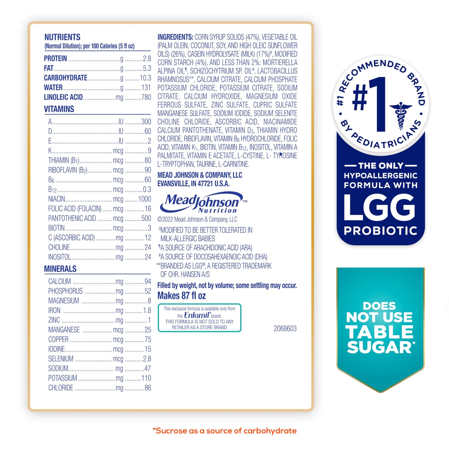 Enfamil Nutramigen Infant Formula, Hypoallergenic And Lactose Free Formula With Enflora Lgg, Fast Relief From Severe Crying And