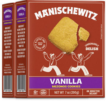 Manischewitz Passover Vanilla Cookies, 7 oz (2 Pack) | Crunchy Texture | Mezonos Passover Cookies | Gebrokts Kosher for Passover