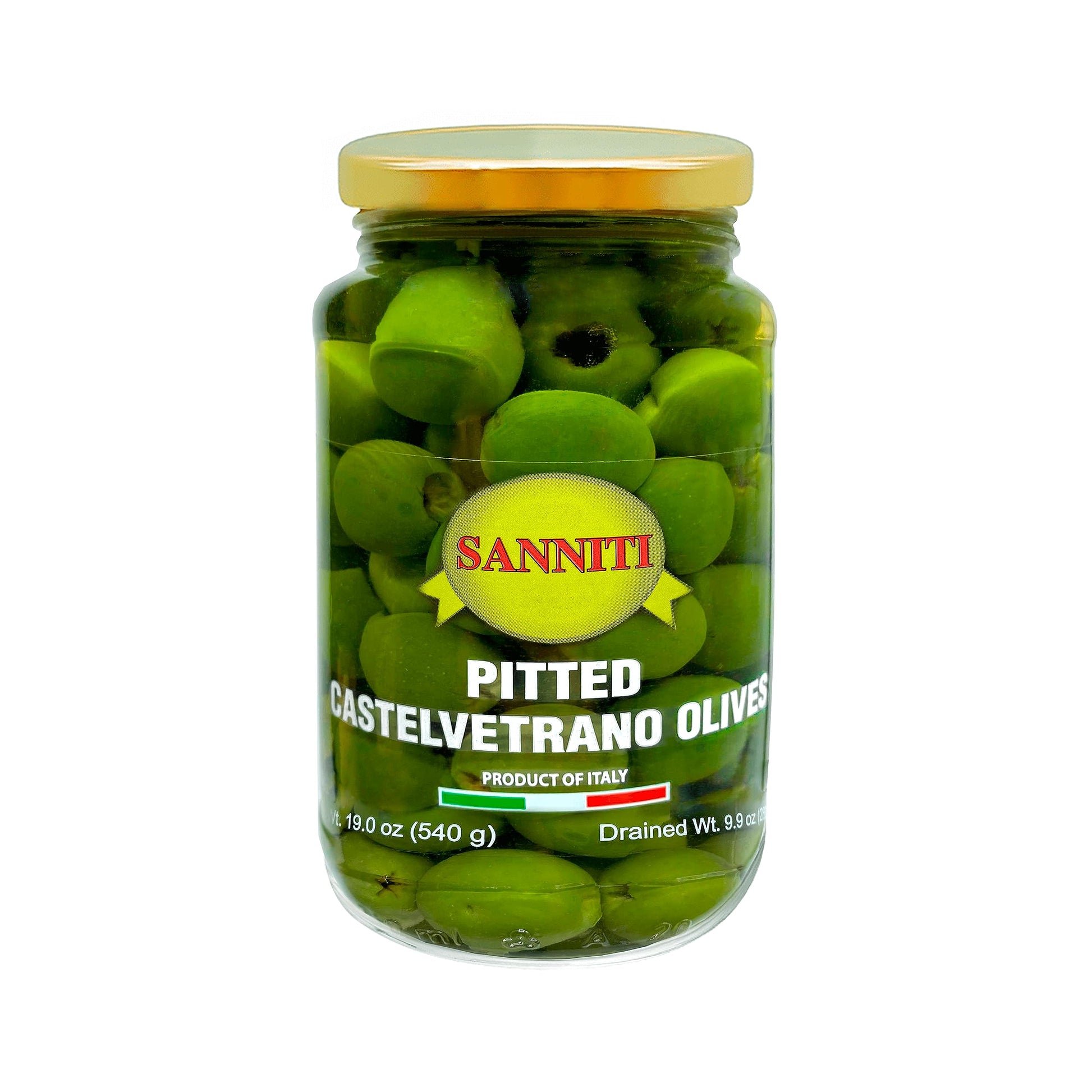 Sanniti Pitted Castelvetrano Olives - 19 Ounce Jar - 1.18 Pound (Pack of 1)