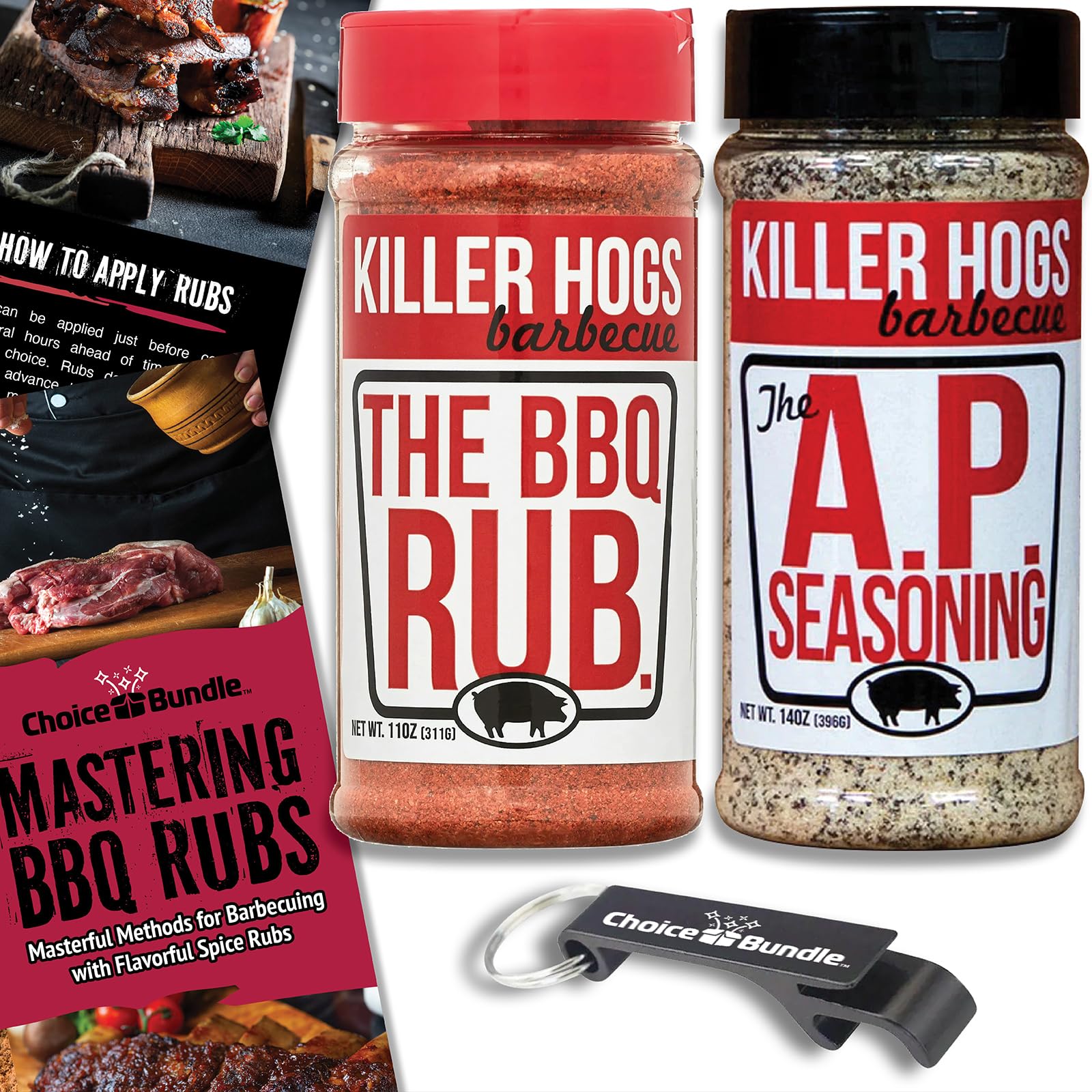 Choice Bundle Killer Hogs AP All Purpose Seasoning & BBQ Rub 2 Pack, 25 oz Total, Ideal for Grilling and Barbecuing