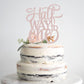 Ahaoray Half Way To One Cake Topper - Rose Gold Glitter 6 Months Birthday Decorations Supplies - Half Birthday Decorations Baby