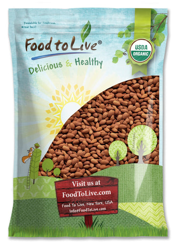 Food to Live Organic Dry Roasted Whole Almonds with Himalayan Salt, 8 Pounds Non-GMO, Oven Roasted, Lightly Salted, No Oil Added