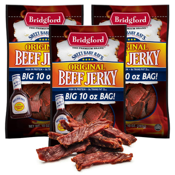 Bridgford Sweet Baby Rays Beef Jerky Original 10 Oz Pack Of 3 - Healthy Beef Jerky For Your Dietary Preferences - Ready-To-Eat H