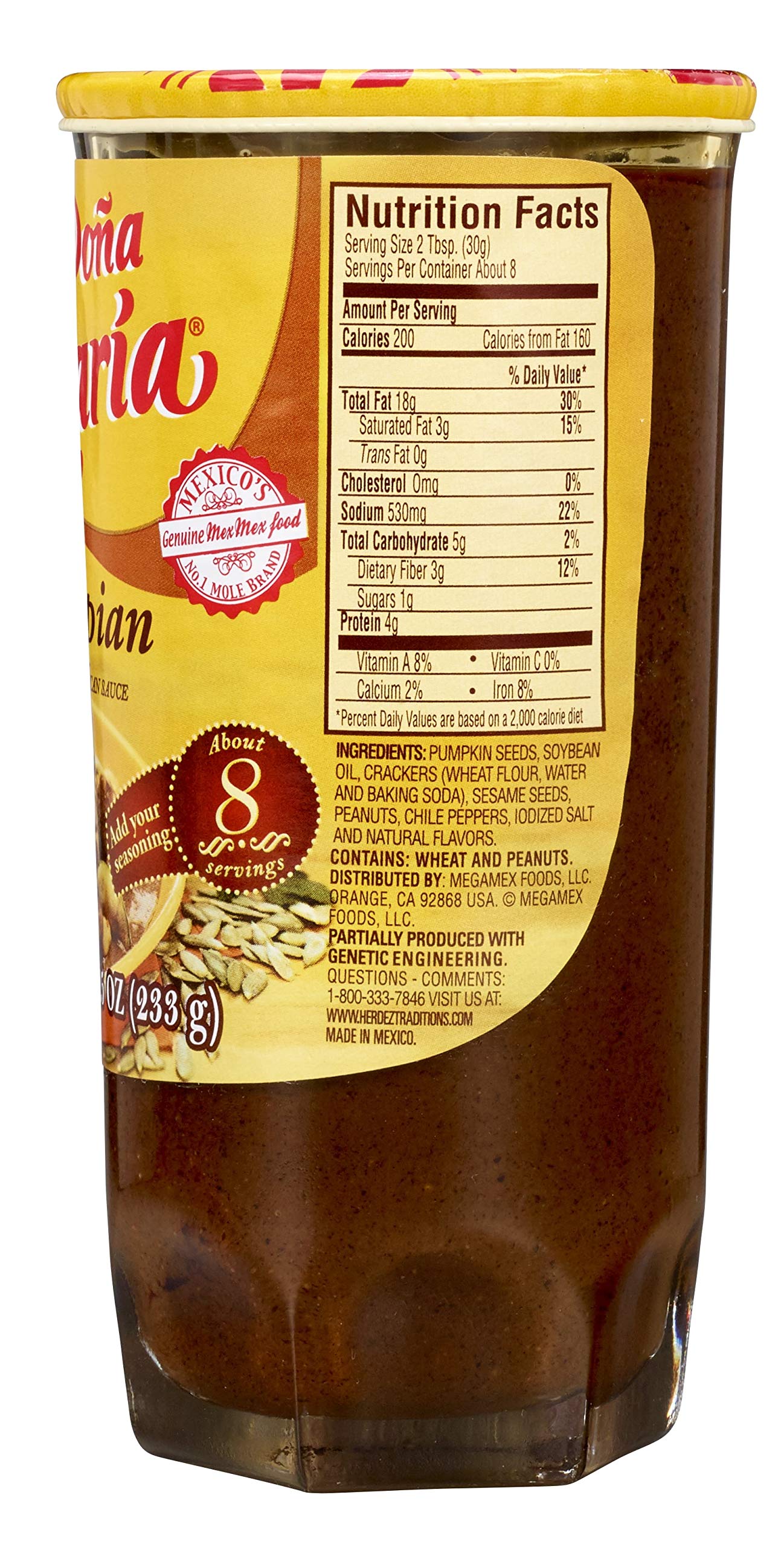 Doña María Mole Pipian Sauce, 8.25 oz (Pack of 12) - Authentic Mexican Flavor, Perfect for Cooking