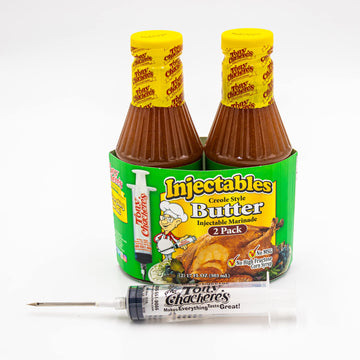 Tony Chachere's 2 Pack Creole Style Butter Marinade Injector Kit | Perfect for Injecting Poultry, Pork, Beef, and All Your Prote