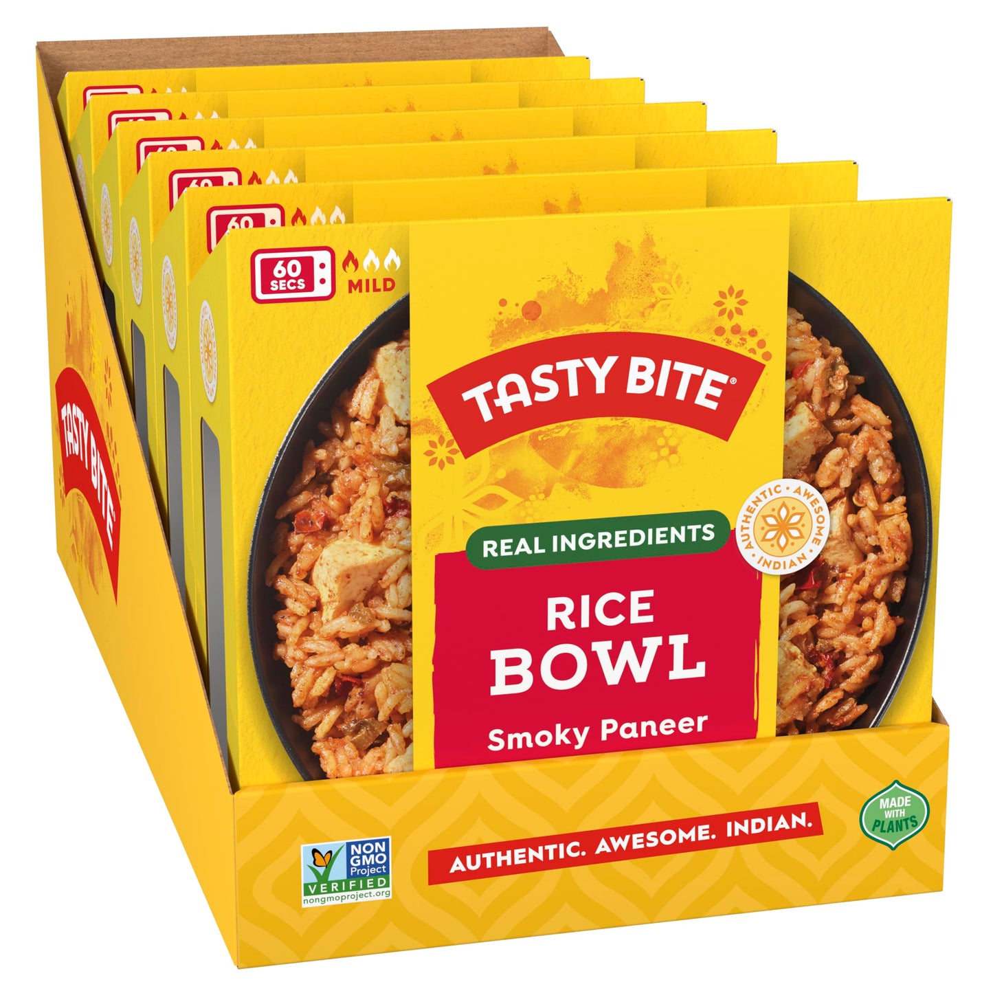 Tasty Bite Smoky Paneer Biryani Rice Bowl, Ready to Eat, Microwaveable, Gluten Free, 7 Ounce (Pack of 6)