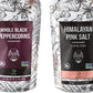 Soeos Whole Black Peppercorns 16Oz + Himalayan Pink Salt 2Lb, Salt And Pepper For Grinders, Black Peppercorn Refil, Pink Himalayan Sea Salt, 2 Piece Set