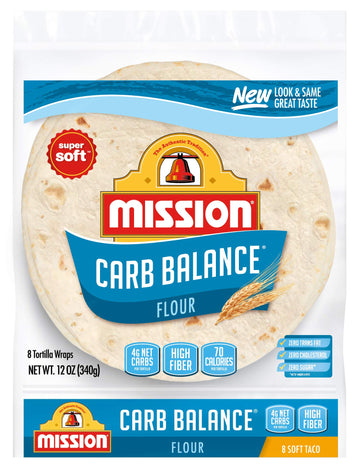 Mission Soft Taco Whole Wheat Tortillas, Whole Grain, High Fiber, Trans Fat Free, Medium Size, 10 Count