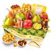A Gift Inside Orchard Delight Fruit and Gourmet Gift Basket - 17 Piece Set