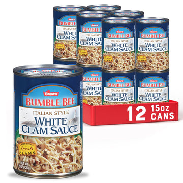 Bumble Bee Snow'S Italian Style White Clam Sauce, 15 Ounce (Pack Of 12) - Authentic Italian Clam Sauce - Made With Fresh Clams,
