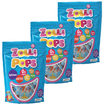 Zollipops Clean Teeth Lollipops, 5.2 Ounce, 3 Count - Anti-Cavity, Sugar-Free Candy For A Healthy Smile - Ideal For Kids And Adu