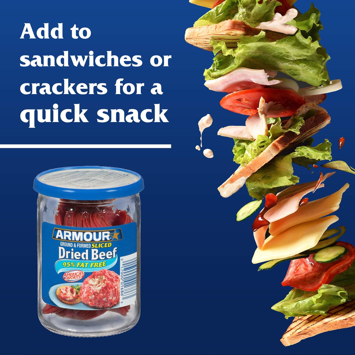 Armour, Ground And Formed Sliced Dried Beef, 2.25 Ounce