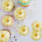Foowztao 60Pcs Edible Daisy Cupcake Toppers - Wafer Paper Flower Decorations for Birthday & Wedding, Yellow