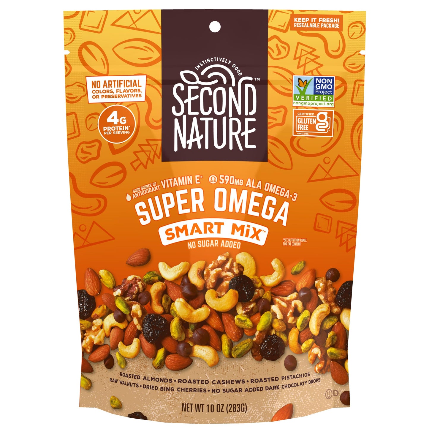 Second Nature Super Omega Smart Mix, Good Source Of Antioxidant Vitamin E, Good Source Of Fiber, No Artificial Colors, Flavors O