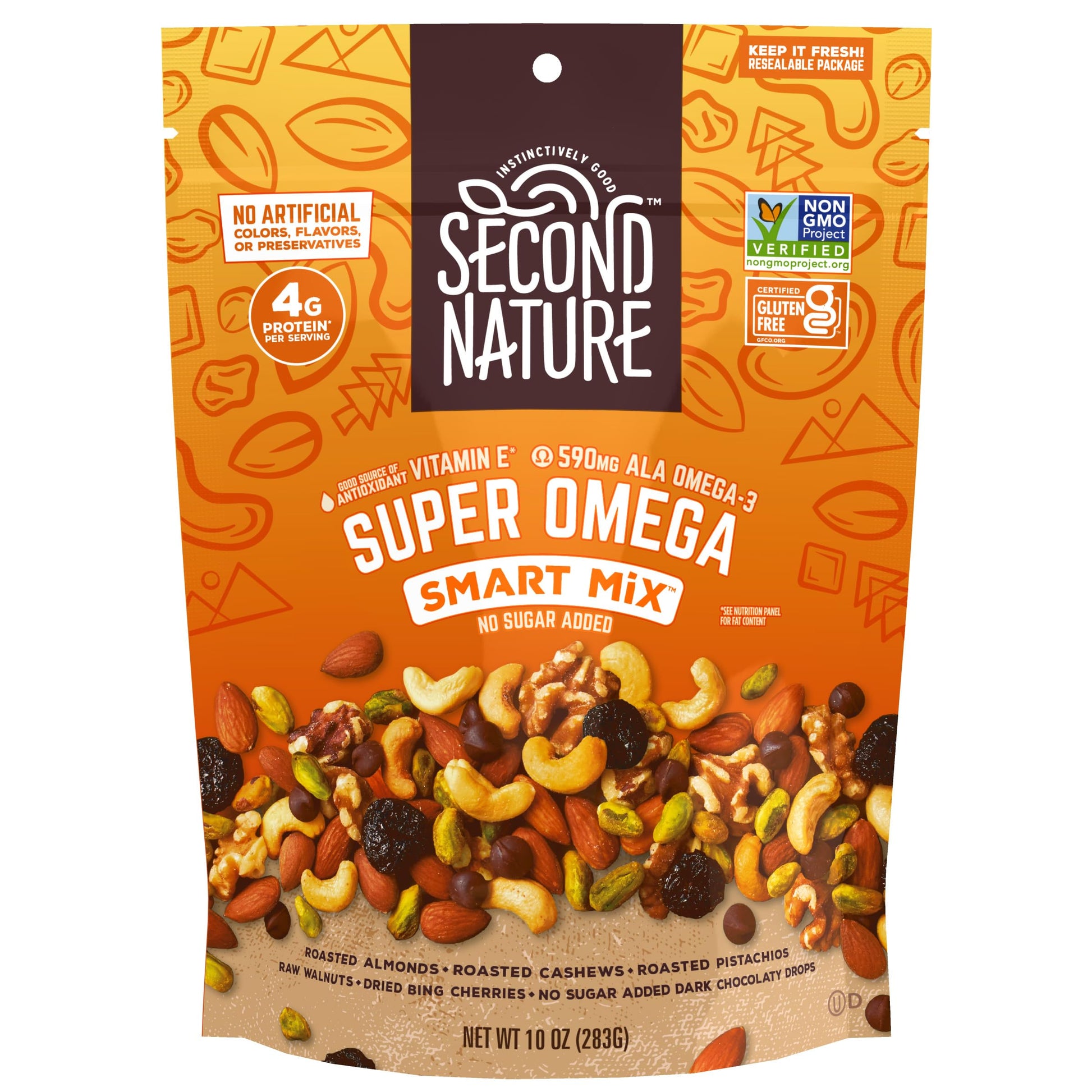Second Nature Super Omega Smart Mix, Good Source Of Antioxidant Vitamin E, Good Source Of Fiber, No Artificial Colors, Flavors O