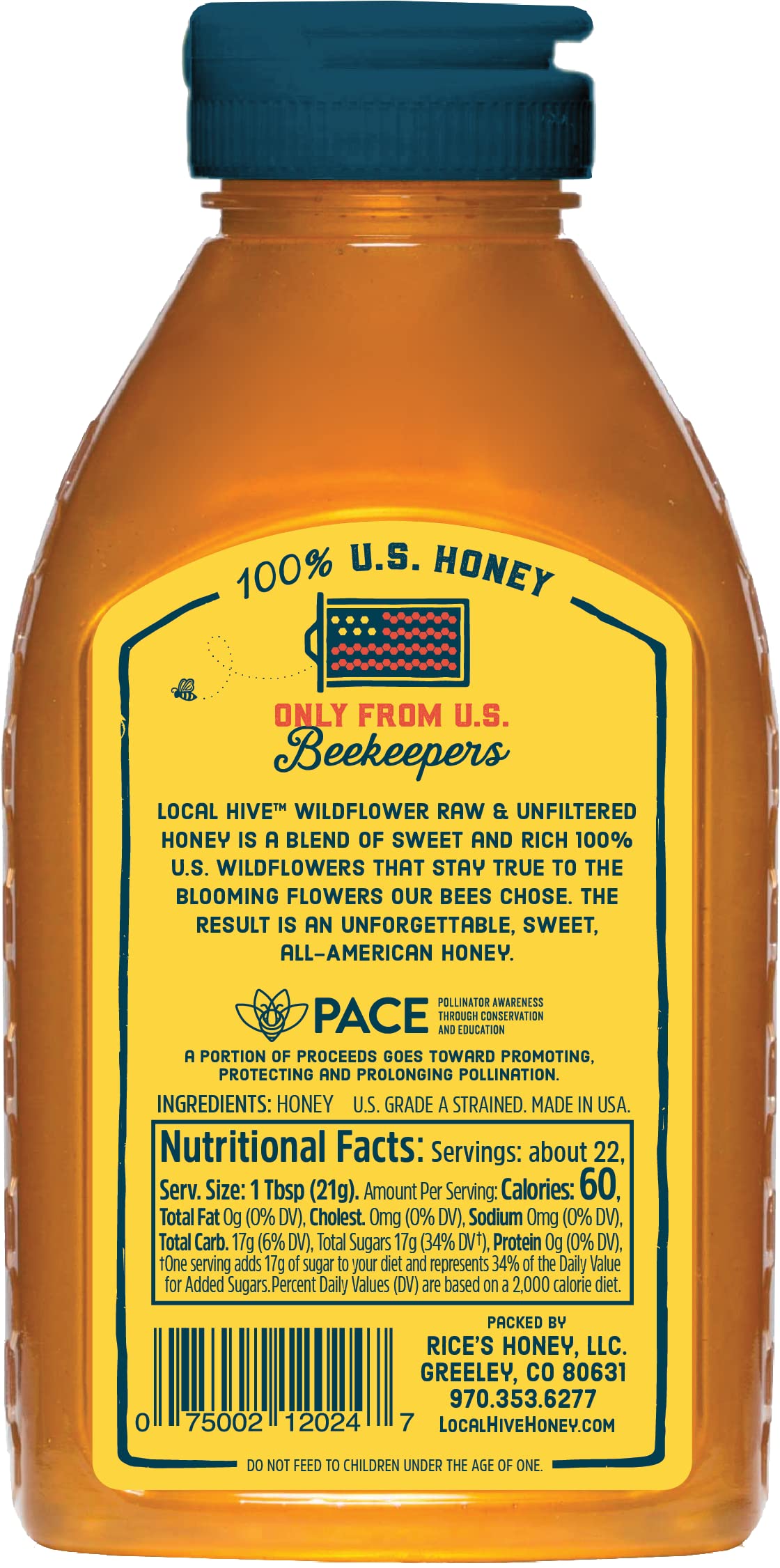 Local Hive Authentic Wildflower Raw & Unfiltered Honey 16Oz