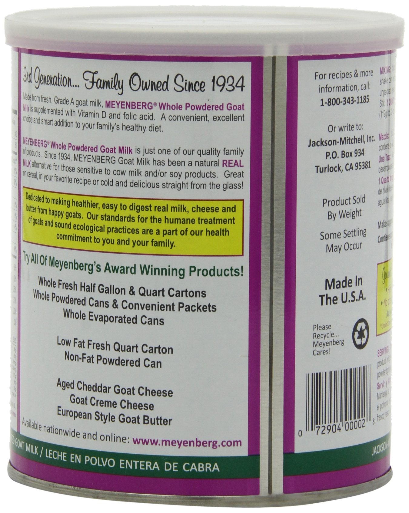 Meyenberg Whole Powdered Goat Milk, Vitamin D, 12 Ounce (Pack Of 3)