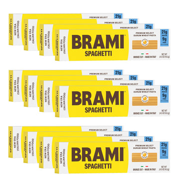 Brami Italian Protein Pasta, Spaghetti | Low Carb | High Fiber | High Protein | Non-Gmo | Keto | Made In Italy | Dry Pasta | Semolina Pasta | Fortified With Heart Healthy Lupini Beans | 14.5Oz (Pack Of 12)