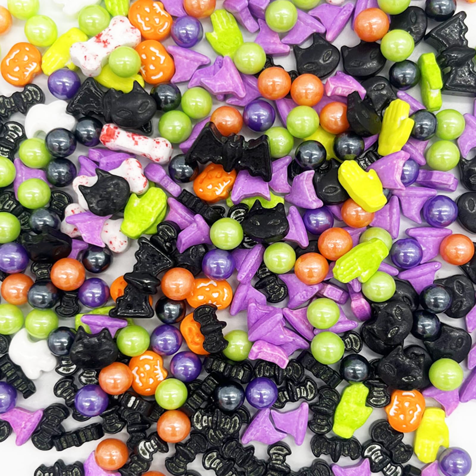 Halloween Sprinkles Green Purple Sprinkles Skull Bat Sprinkles Cake Cupcake Toppers Cookie Dessert Sprinkles Decorations 3.2Oz