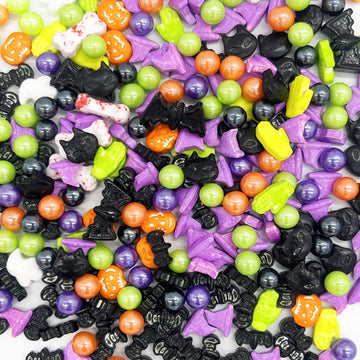 Halloween Sprinkles Green Purple Sprinkles Skull Bat Sprinkles Cake Cupcake Toppers Cookie Dessert Sprinkles Decorations 3.2Oz