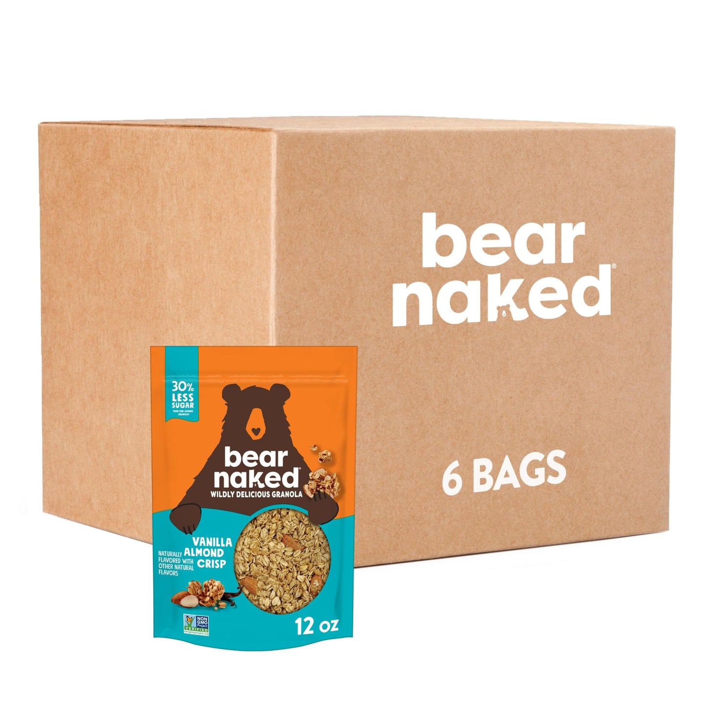 Bear Naked Granola Cereal, Whole Grain Vanilla Almond Crisp, 12 Ounce (Pack of 6)