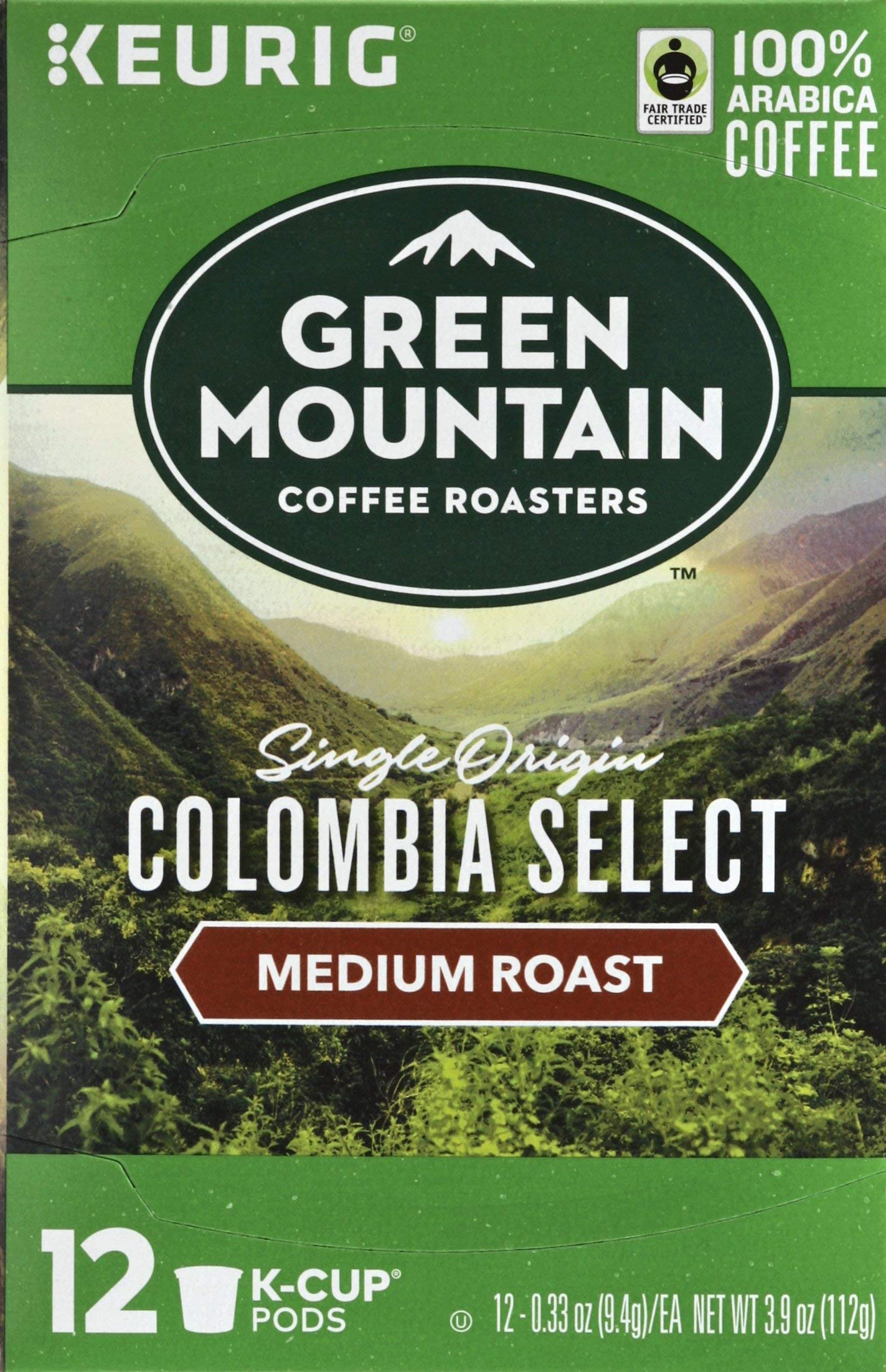 Green Mountain Coffee Roasters Keurig Single-Serve K-Cup Pods, Colombian Fair Trade Select Medium Roast Coffee, 12 Count (Pack Of 1)